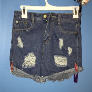 Ripped Jean Shorts